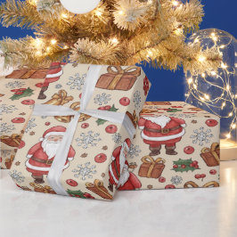 Victorian Watercolor Santa Christmas Collection Geschenkpapier