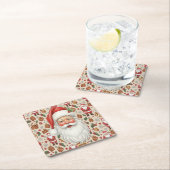 Victorian Watercolor Santa Christmas Collection Rechteckiger Pappuntersetzer (Vor Ort)