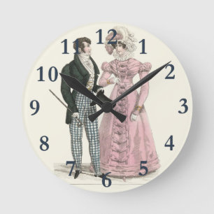 Victorian Wedding Man Woman Dressy Fashion Runde Wanduhr