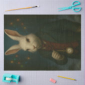Victorian White Rabbit – Whimsical Fantasy Animal  Seidenpapier (Basteln)