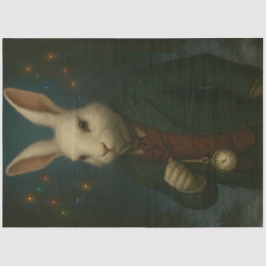 Victorian White Rabbit – Whimsical Fantasy Animal  Seidenpapier (Vorderseite)