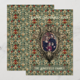 Victorian Winterbeeren-Schmuck Familien-Gothmas Feiertagskarte
