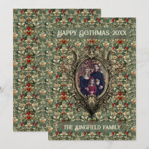 Victorian Winterbeeren-Schmuck Familien-Gothmas Feiertagskarte