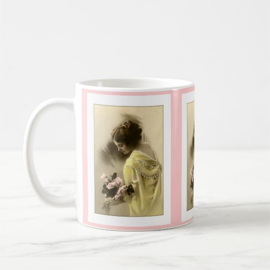 Victorian woman roses, romantic kaffeetasse (Links)