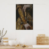 Victorian Woman with Sword in Gold Gown Medieval Poster (Küche)