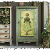  Victorian Woodland Girl From Behind EZ3 Decoupage Seidenpapier