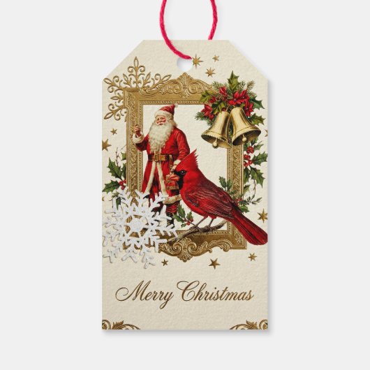 Victorian Yuletide Treasures Collage Geschenkanhänger (Rückseite)