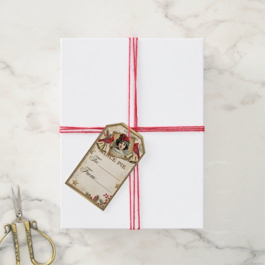 Victorian Yuletide Treasures Collage Geschenkanhänger (Mit Garn)