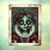 Victorian Zombie Queen of Hearts Fensteraufkleber (Blatt 3)