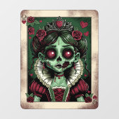 Victorian Zombie Queen of Hearts Fensteraufkleber (Blatt)