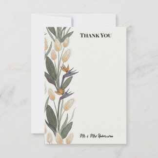 victorianisch botanisch, Paradiesvogel & Bunny Tai Dankeskarte