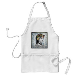 Victorianische Dame Stiefmütterchen auf Tapisserie Schürze