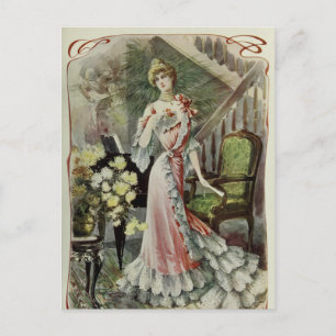 Victorianische Dame – Vintage Französische Mode – Postkarte