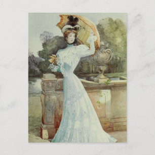 Victorianische Dame – Vintage Französische Mode – Postkarte