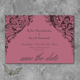 Victorianische Fledermaus bis zum Tod Schwarze & W Save The Date