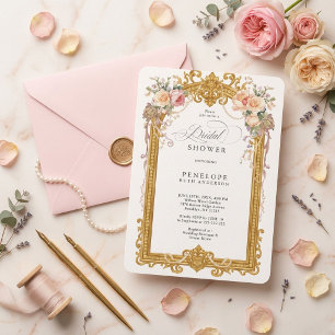 victorianische florale Brautparty-Einladung Einladung