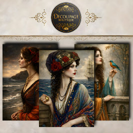 Victorianische Frauensammlung Decoupage Geschenkpapier Set