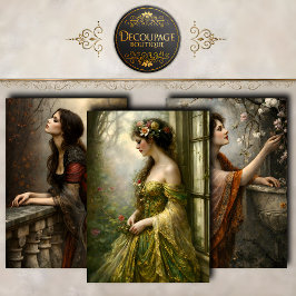Victorianische Gartendamen-Dekupagensammlung Geschenkpapier Set