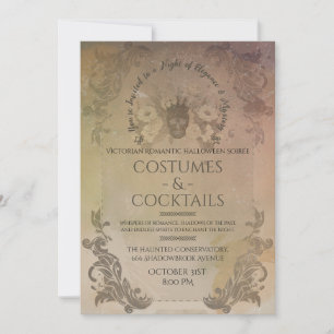 Victorianische Gothic-Halloween-Kostüme & Cocktail Einladung