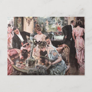 Victorianische Halloween-Party Postkarte