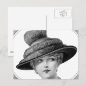 Victorianische Hutdame Postkarte (Vorne/Hinten)