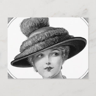 Victorianische Hutdame Postkarte