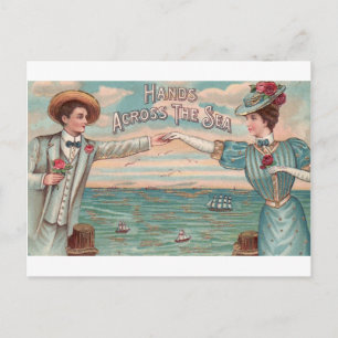 Victorianische Langstrecken-Romanze Valentinstag Feiertagspostkarte