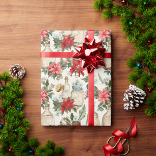 victorianische Parfümflaschen Weihnachtsblumen Geschenkpapier