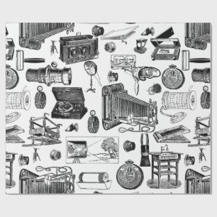 victorianische Vintage-Antik-Fotografie-Kamera-Toi Geschenkpapier