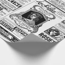 victorianische Zeitung antik französisch schwarz w
