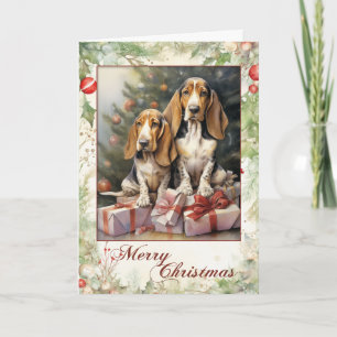 Victorianischer Basset Hound Welpe Weihnachten