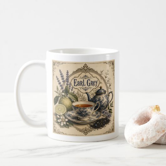 victorianischer Earl Grey Becher  Kaffeetasse (Mit Donut)