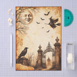 Victorianischer Halloween-Hexen-Collage FV6L Seidenpapier
