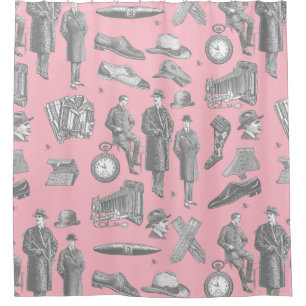 victorianischer Männerstil antike Herrenbekleidung Duschvorhang