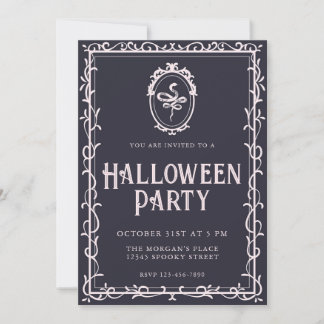 Victorianischer Rahmen Schlangen Halloween-Party Einladung