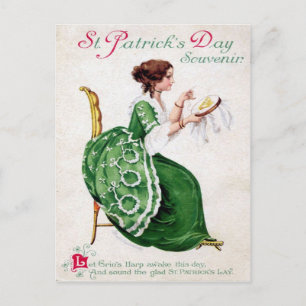Victorianischer St. Patrick's Day Postkarte