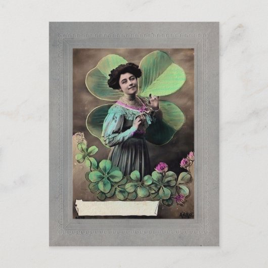 Victorianischer St. Patrick's Day Postkarte (Vorderseite)