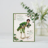 Victorianischer St. Patricks Tag Postkarte (Stehend Vorderseite)