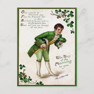 Victorianischer St. Patricks Tag Postkarte