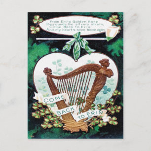 Victorianischer St. Patricks Tag Postkarte