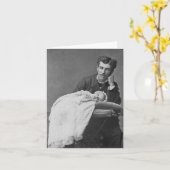 Victorianischer Todesfoto Karte (Gelbe Blume)
