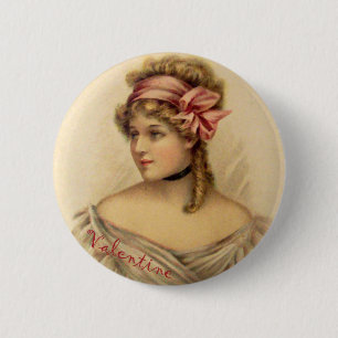 Victorianischer Valentinsgruß-Knopf Button