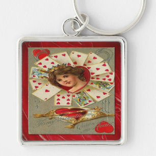 Victorianischer Valentinstag Die Herzenskönigin Schlüsselanhänger