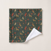 Victorianisches Weihnachts-Tier- & Botanik-Design Badhandtuch Set (Waschlappen)