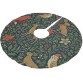 Victorianisches Weihnachts-Tier- & Botanik- Polyester Weihnachtsbaumdecke (Schrägansicht)