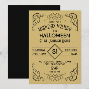 Victorianisches Zeitalter, Mord-Mystery-Halloween Einladung