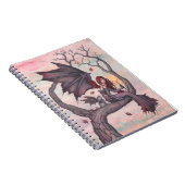 Victoria's Tree Gothic Fairy mit Cat Fantasy Art Notizblock (Rechte Seite)