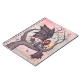 Victoria's Tree Gothic Fairy mit Cat Fantasy Art Notizblock (Linke Seite)