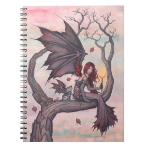 Victoria's Tree Gothic Fairy mit Cat Fantasy Art Notizblock