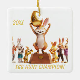 Victorious Bunny Egg Hunt Champion Keramikornament